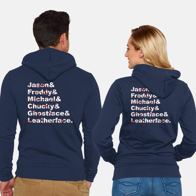 Slasher List-unisex zip-up sweatshirt-goodidearyan