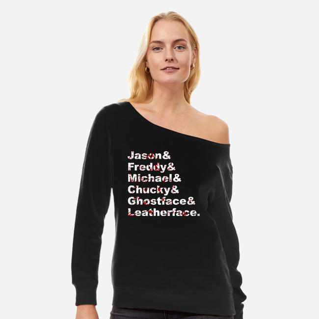 Slasher List-womens off shoulder sweatshirt-goodidearyan