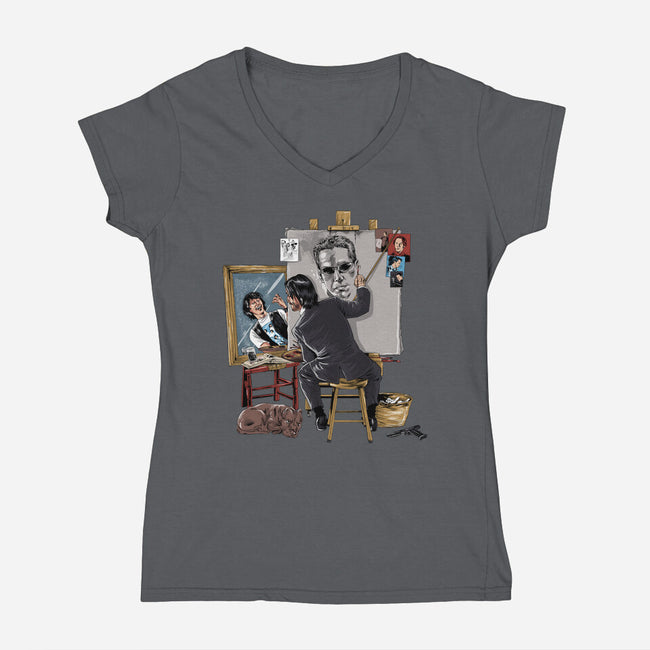 Keanu Triple Self-Portrait-womens v-neck tee-zascanauta