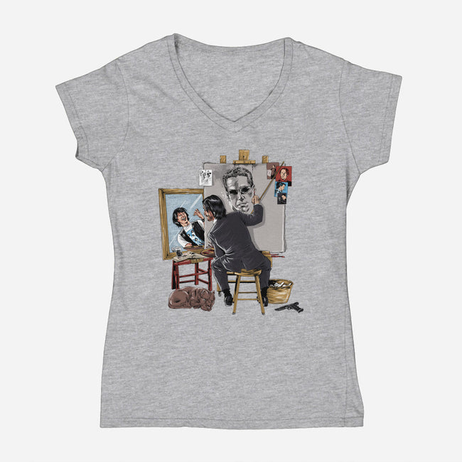 Keanu Triple Self-Portrait-womens v-neck tee-zascanauta