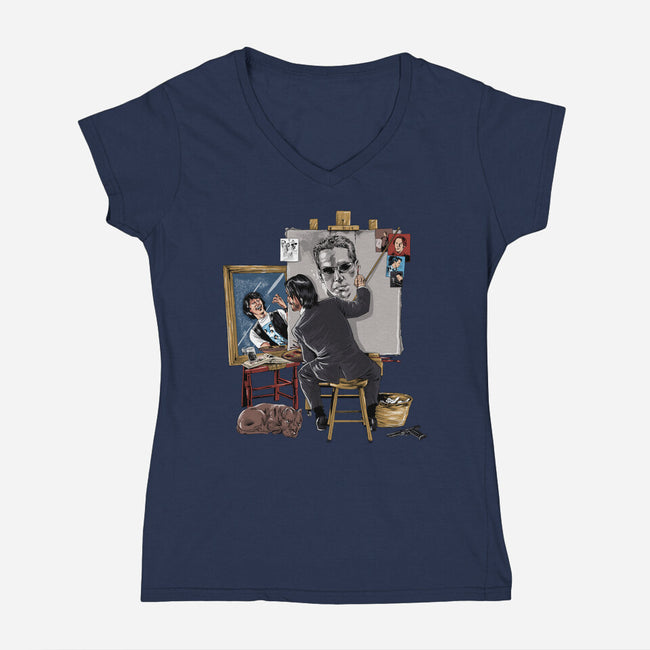 Keanu Triple Self-Portrait-womens v-neck tee-zascanauta