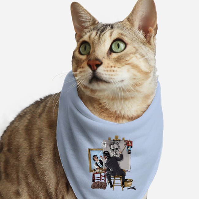 Keanu Triple Self-Portrait-cat bandana pet collar-zascanauta