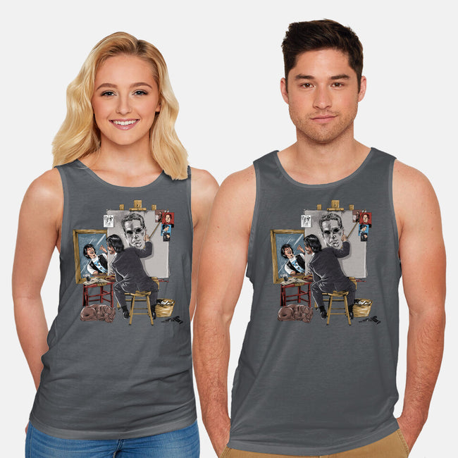 Keanu Triple Self-Portrait-unisex basic tank-zascanauta