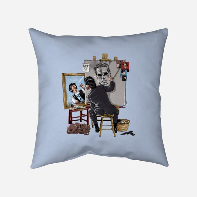 Keanu Triple Self-Portrait-none removable cover w insert throw pillow-zascanauta