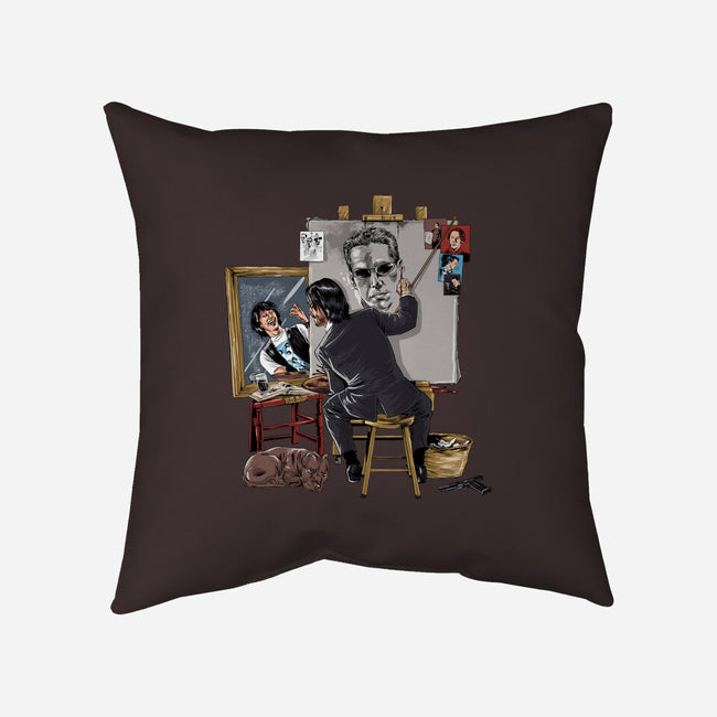 Keanu Triple Self-Portrait-none removable cover w insert throw pillow-zascanauta