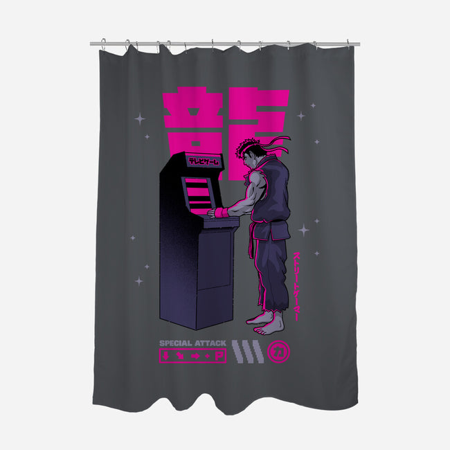 Street Gamer-none polyester shower curtain-retrodivision