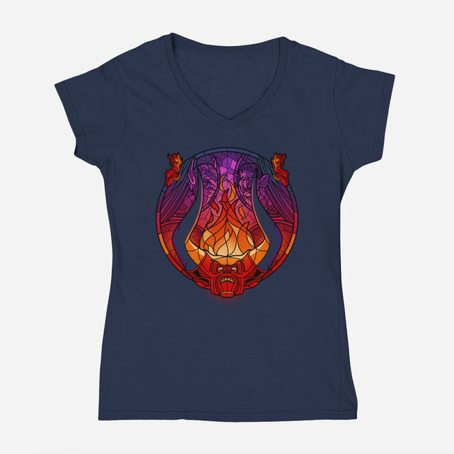 Stained Glass Darkness-womens v-neck tee-daobiwan
