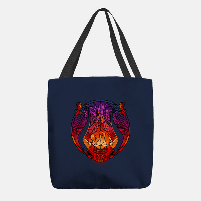 Stained Glass Darkness-none basic tote bag-daobiwan