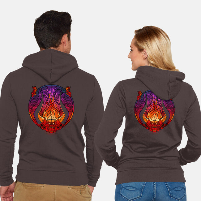 Stained Glass Darkness-unisex zip-up sweatshirt-daobiwan