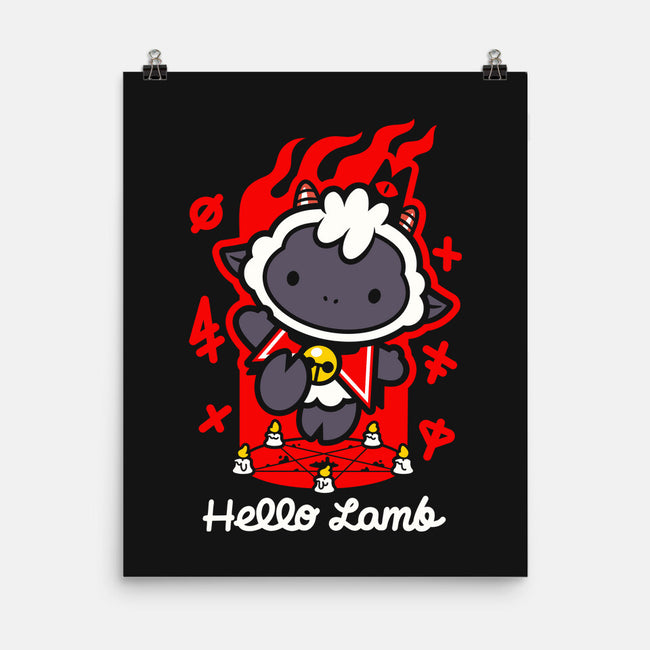 Hello Lamb-none matte poster-demonigote
