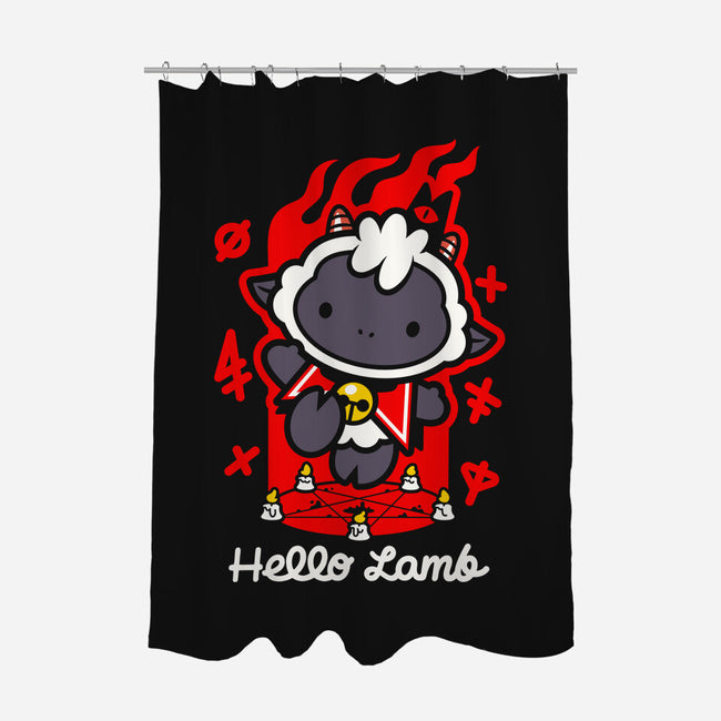 Hello Lamb-none polyester shower curtain-demonigote