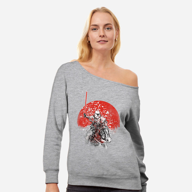 Samurai Trooper-womens off shoulder sweatshirt-kharmazero