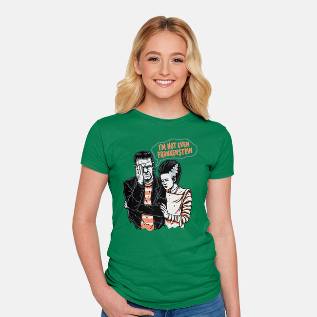 I'm Not Even Frankenstein-womens fitted tee-momma_gorilla