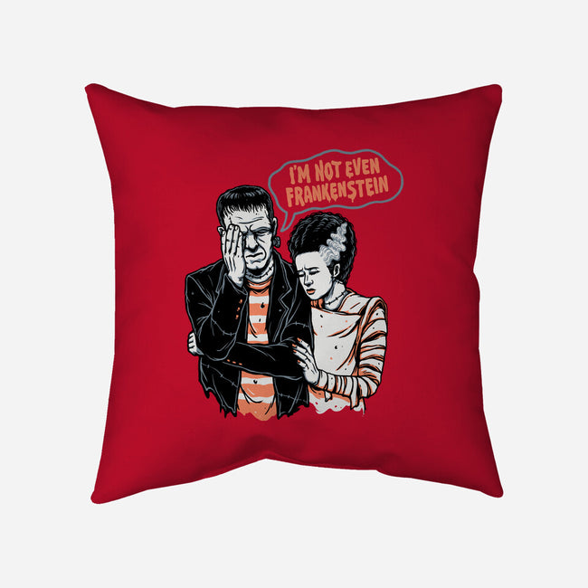 I'm Not Even Frankenstein-none removable cover w insert throw pillow-momma_gorilla