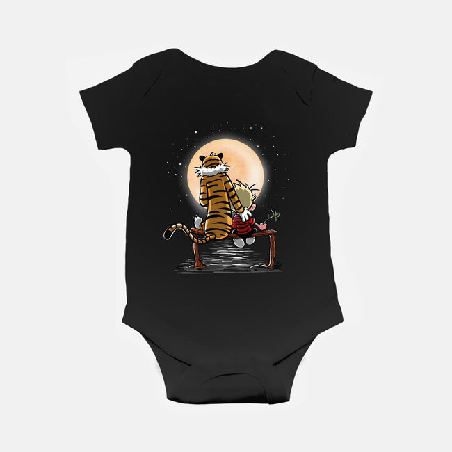 More Friends Gazing At The Moon-baby basic onesie-zascanauta