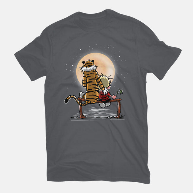 More Friends Gazing At The Moon-womens fitted tee-zascanauta