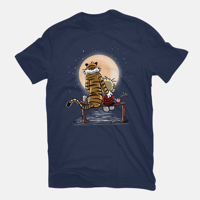 More Friends Gazing At The Moon-womens fitted tee-zascanauta