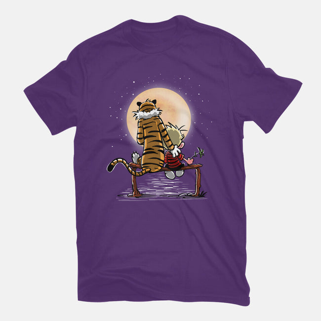 More Friends Gazing At The Moon-womens fitted tee-zascanauta