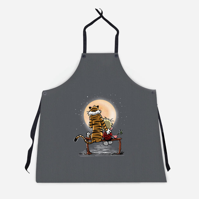 More Friends Gazing At The Moon-unisex kitchen apron-zascanauta