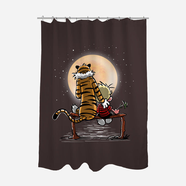 More Friends Gazing At The Moon-none polyester shower curtain-zascanauta
