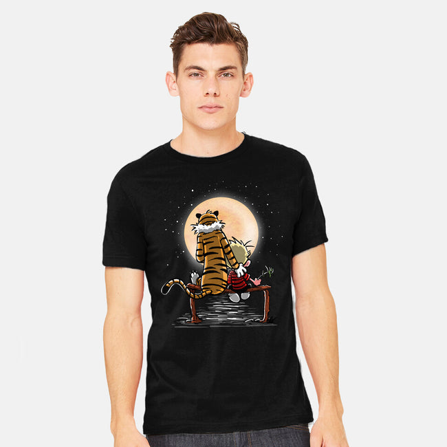 More Friends Gazing At The Moon-mens heavyweight tee-zascanauta