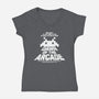 Dawn Of The Arcade-womens v-neck tee-retrodivision