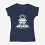 Dawn Of The Arcade-womens v-neck tee-retrodivision