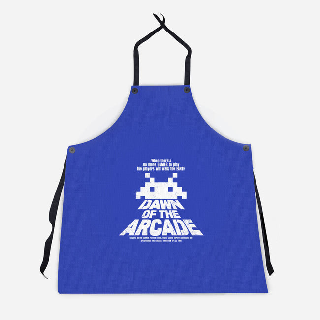 Dawn Of The Arcade-unisex kitchen apron-retrodivision