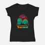 Tired-saurus-womens v-neck tee-erion_designs