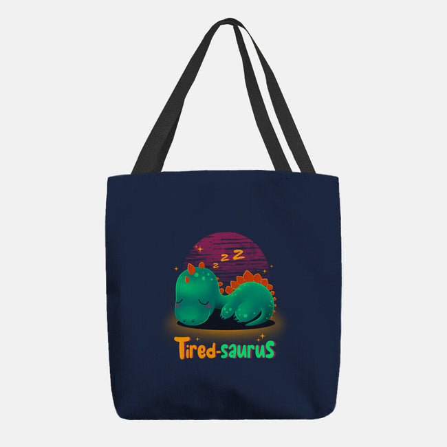 Tired-saurus-none basic tote bag-erion_designs