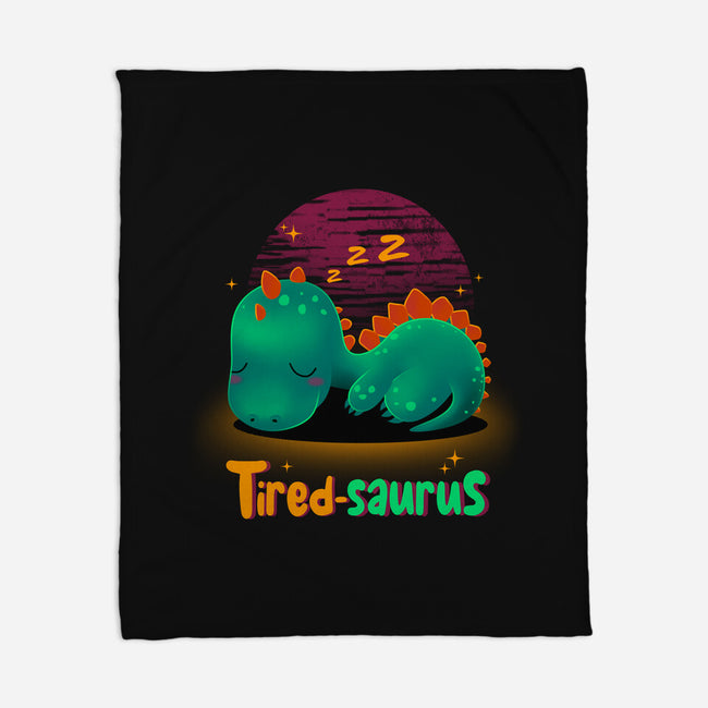 Tired-saurus-none fleece blanket-erion_designs