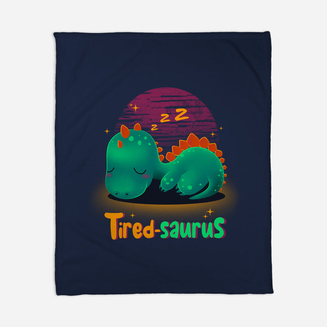 Tired-saurus-none fleece blanket-erion_designs