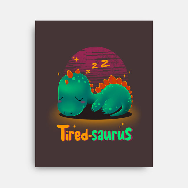 Tired-saurus-none stretched canvas-erion_designs