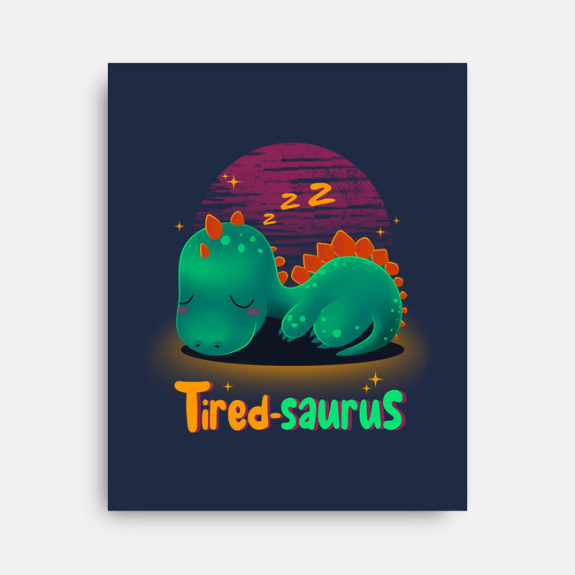 Tired-saurus-none stretched canvas-erion_designs