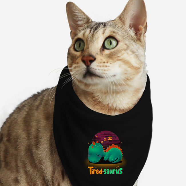 Tired-saurus-cat bandana pet collar-erion_designs