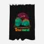 Tired-saurus-none polyester shower curtain-erion_designs