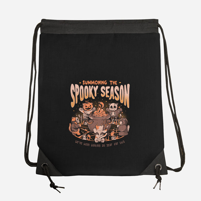 Summoning The Spooky Season-none drawstring bag-eduely