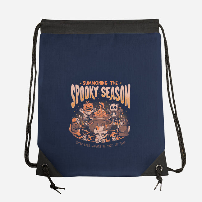 Summoning The Spooky Season-none drawstring bag-eduely