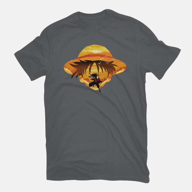 Pirate Head Landscape-mens heavyweight tee-dandingeroz