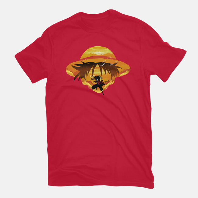 Pirate Head Landscape-womens basic tee-dandingeroz
