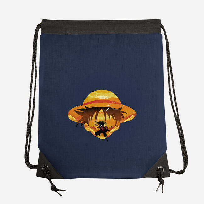 Pirate Head Landscape-none drawstring bag-dandingeroz