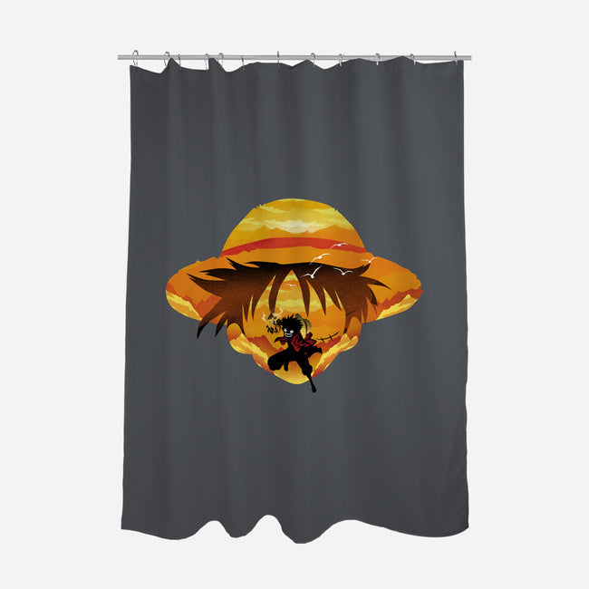 Pirate Head Landscape-none polyester shower curtain-dandingeroz