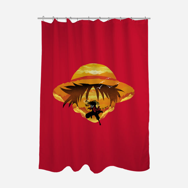 Pirate Head Landscape-none polyester shower curtain-dandingeroz
