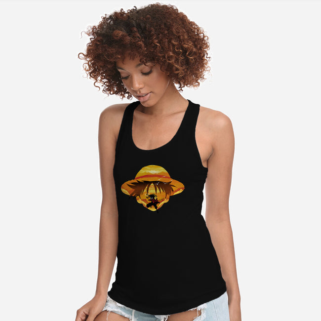 Pirate Head Landscape-womens racerback tank-dandingeroz