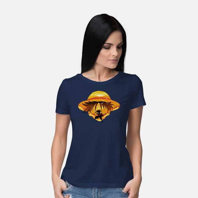 Pirate Head Landscape-womens basic tee-dandingeroz