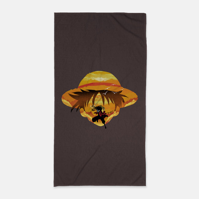 Pirate Head Landscape-none beach towel-dandingeroz