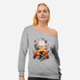 Kazuha Ukiyo E-womens off shoulder sweatshirt-dandingeroz