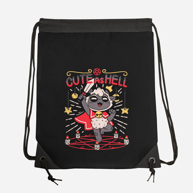 Lamb Cute As Hell-none drawstring bag-Zaia Bloom