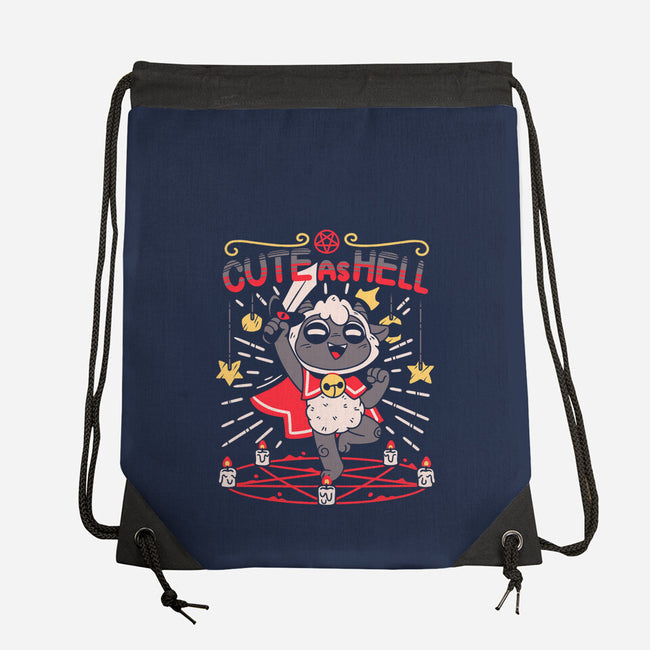 Lamb Cute As Hell-none drawstring bag-Zaia Bloom