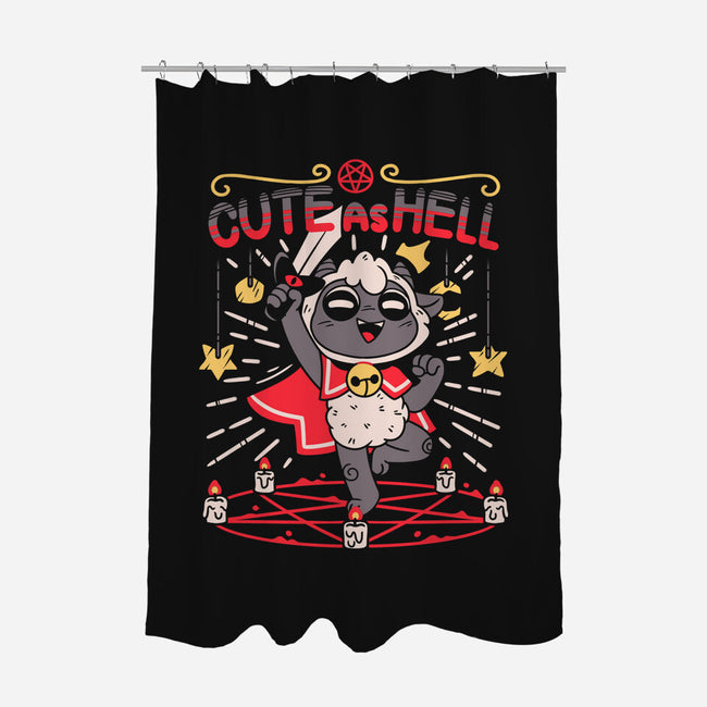 Lamb Cute As Hell-none polyester shower curtain-Zaia Bloom